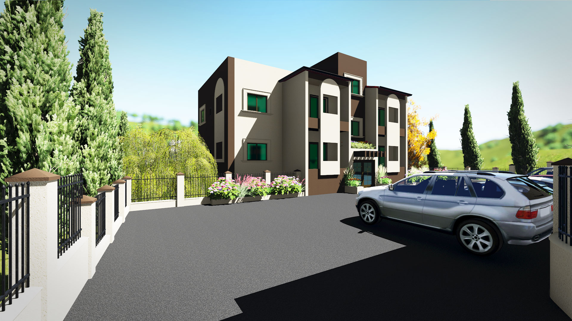Architecture & engineering design & rendering for Touairi Residential building 171.